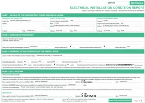 An image of a typical EICR certificate