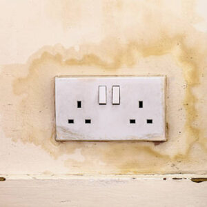 An image showing dampness around a socket